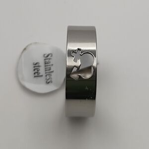 Unisex Male Female Symbol Stainless Steel Band Ring Silver Fashion Size 10.25